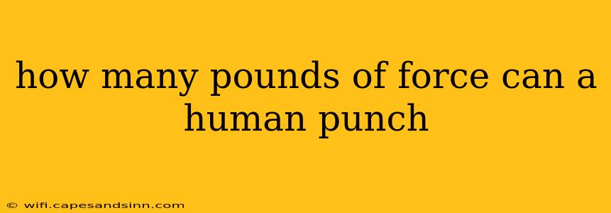 how many pounds of force can a human punch