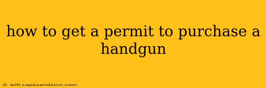 how to get a permit to purchase a handgun