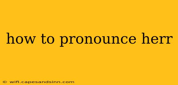 how to pronounce herr