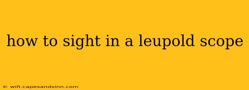 how to sight in a leupold scope