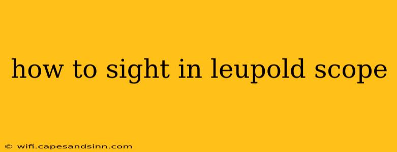 how to sight in leupold scope