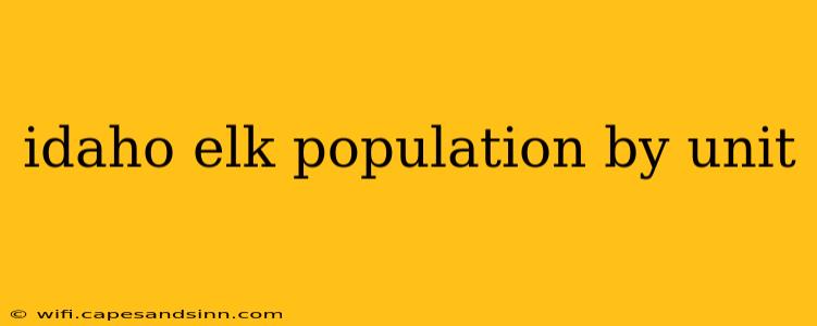 idaho elk population by unit