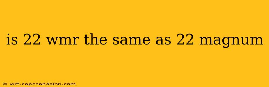 is 22 wmr the same as 22 magnum