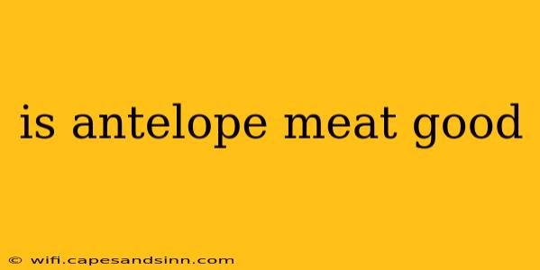 is antelope meat good