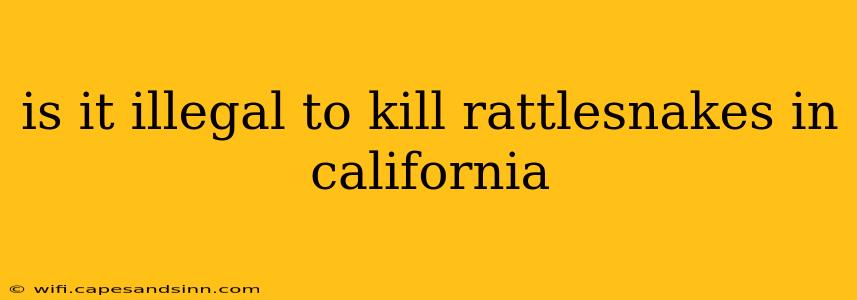 is it illegal to kill rattlesnakes in california