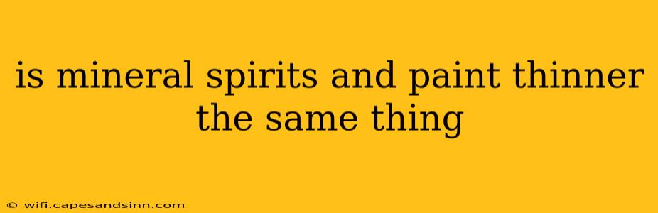 is mineral spirits and paint thinner the same thing