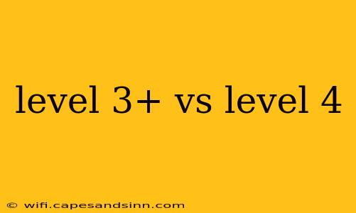 level 3+ vs level 4