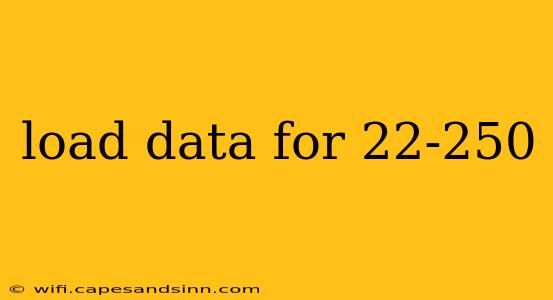 load data for 22-250