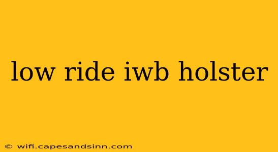 low ride iwb holster