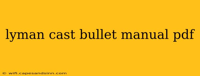 lyman cast bullet manual pdf