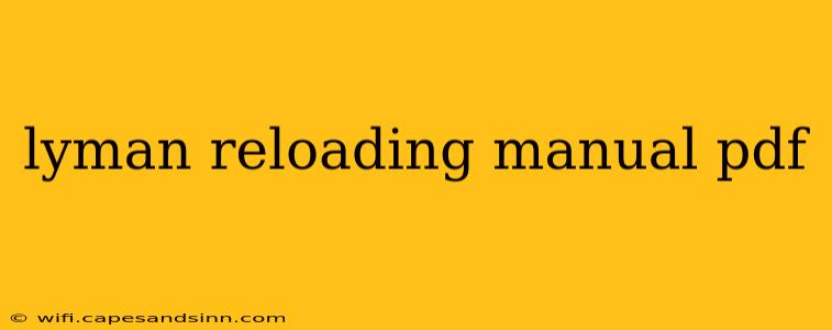 lyman reloading manual pdf