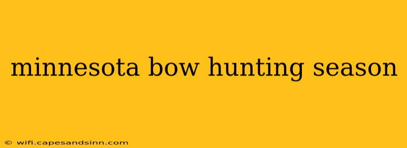 minnesota bow hunting season