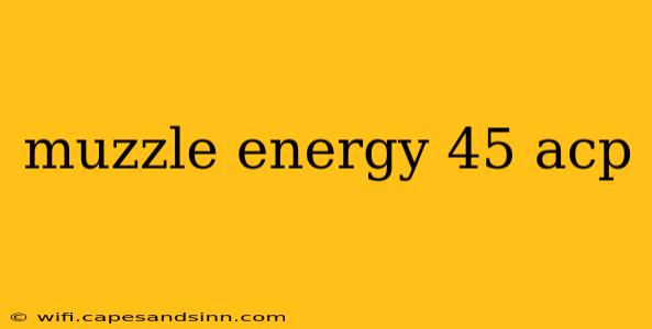 muzzle energy 45 acp