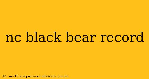 nc black bear record