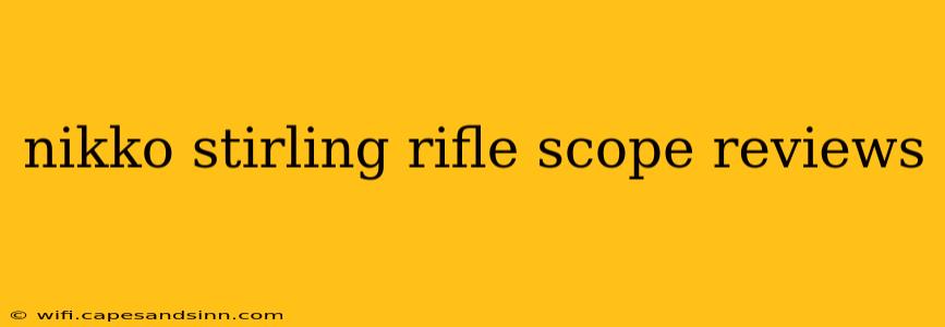 nikko stirling rifle scope reviews