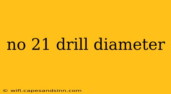 no 21 drill diameter