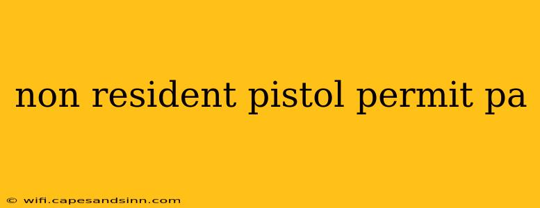 non resident pistol permit pa