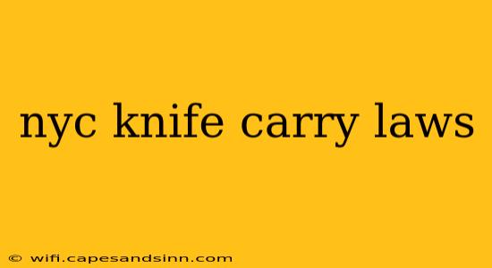 nyc knife carry laws