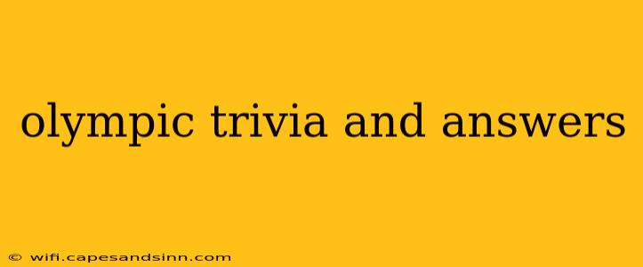 olympic trivia and answers