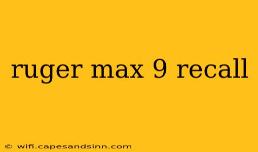 ruger max 9 recall