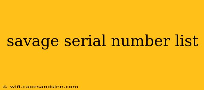 savage serial number list