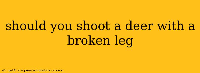 should you shoot a deer with a broken leg