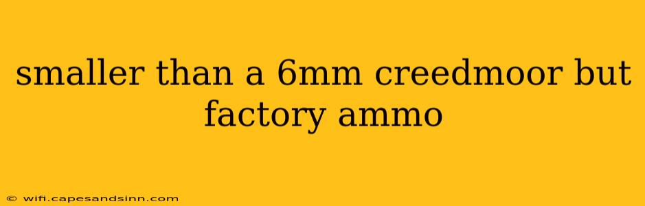 smaller than a 6mm creedmoor but factory ammo