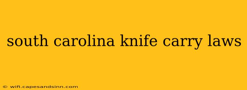 south carolina knife carry laws