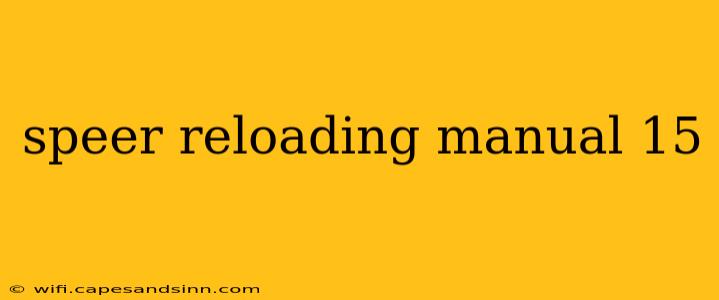 speer reloading manual 15