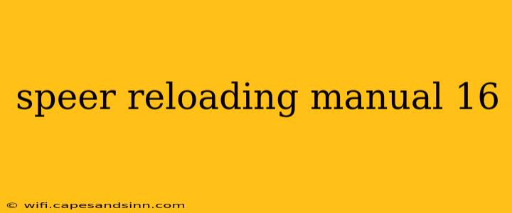 speer reloading manual 16