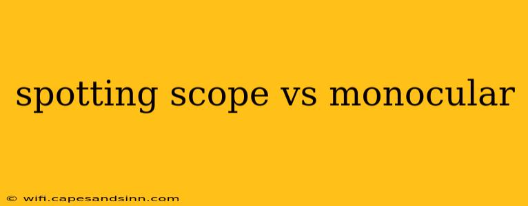 spotting scope vs monocular