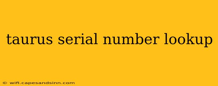 taurus serial number lookup