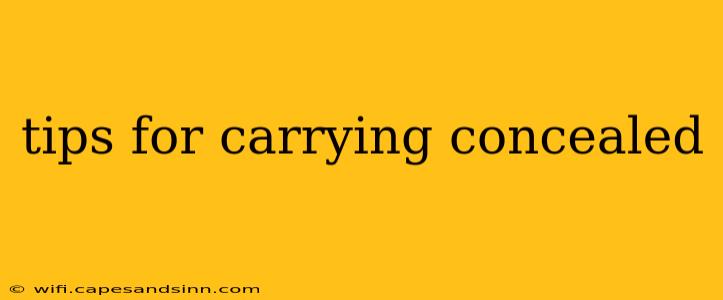 tips for carrying concealed