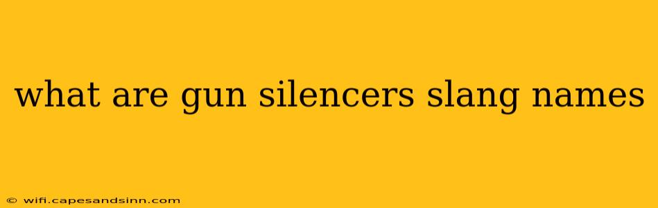 what are gun silencers slang names