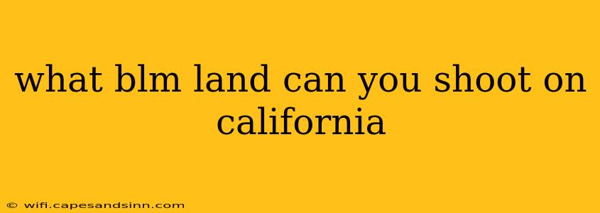 what blm land can you shoot on california