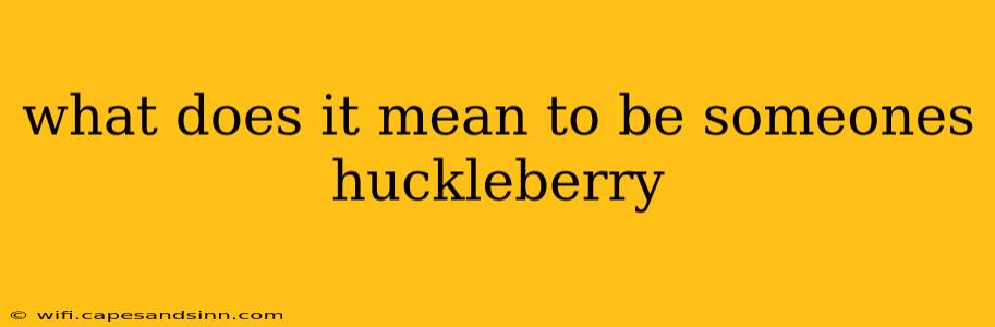 what does it mean to be someones huckleberry