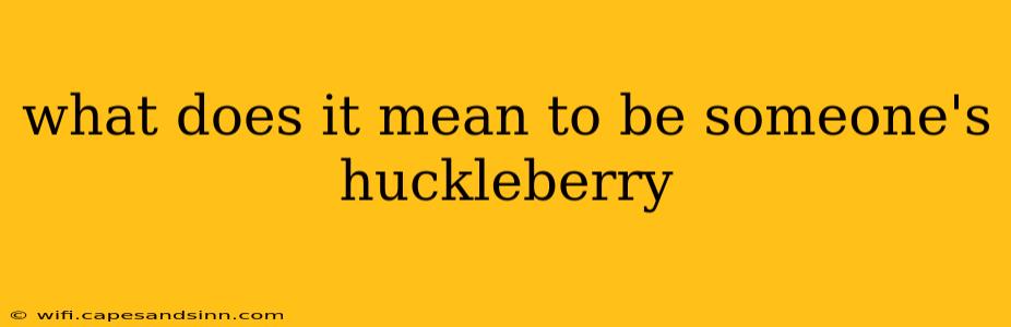 what does it mean to be someone's huckleberry