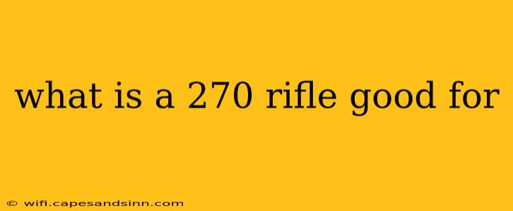 what is a 270 rifle good for