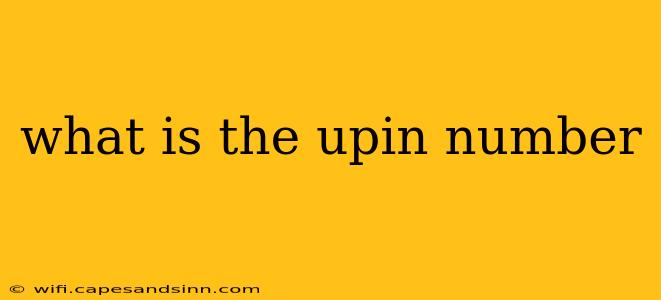 what is the upin number