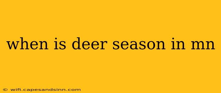 when is deer season in mn