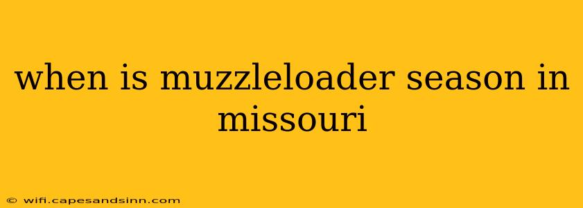 when is muzzleloader season in missouri