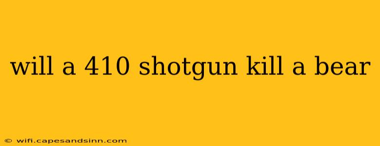 will a 410 shotgun kill a bear