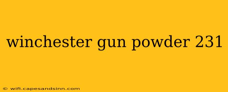 winchester gun powder 231