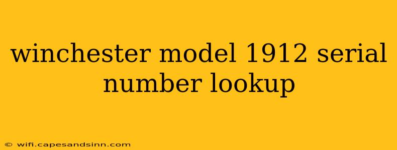 winchester model 1912 serial number lookup